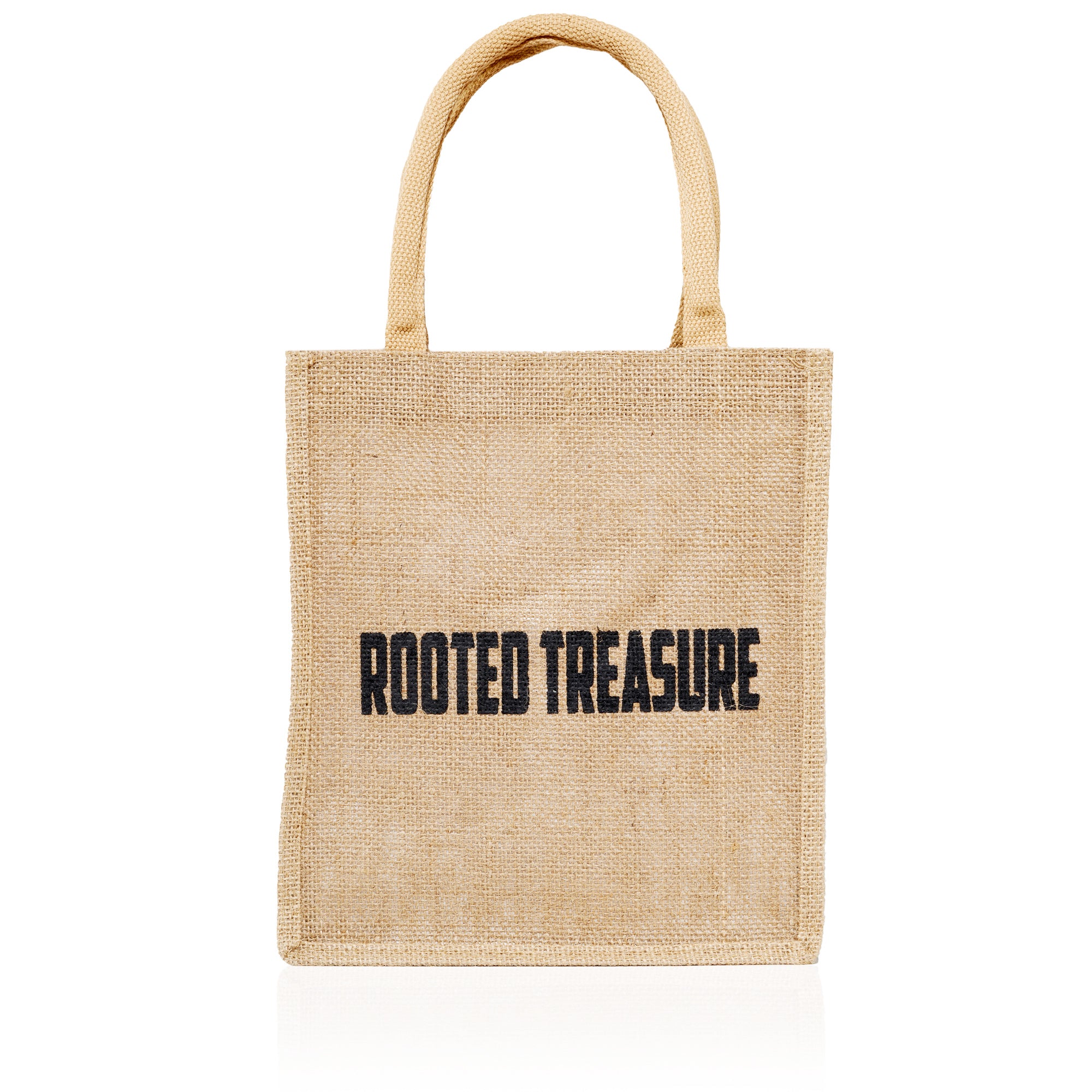 Rooted Treasure Medium Natural Jute Tote bag